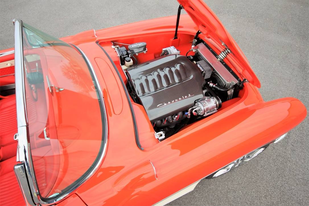 Classic roadster with a modern LS engine under the hood
