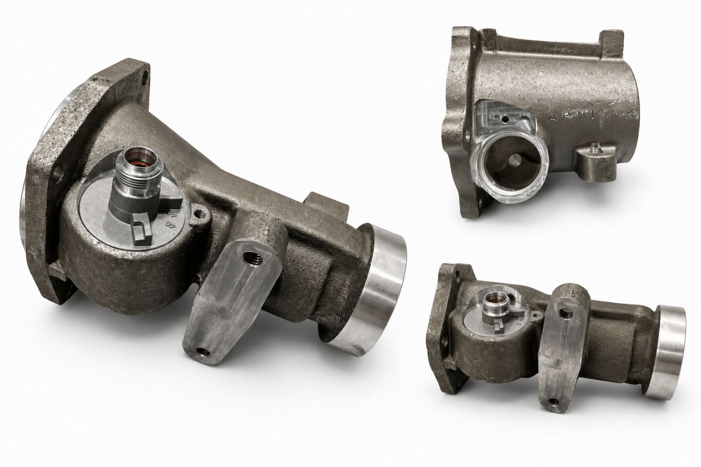 Three machined GM tail housings with speedometer bosses